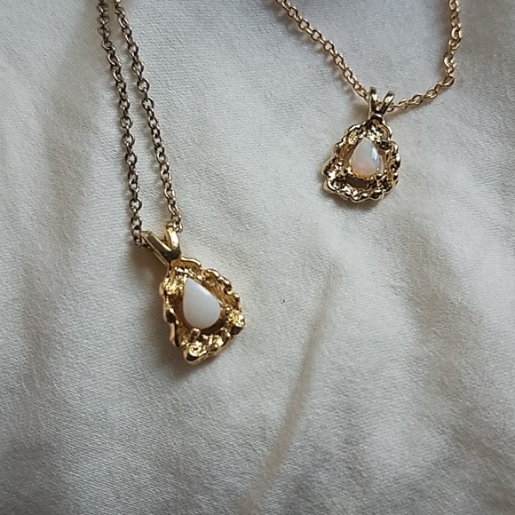 Vintage Gold Opal Necklaces 